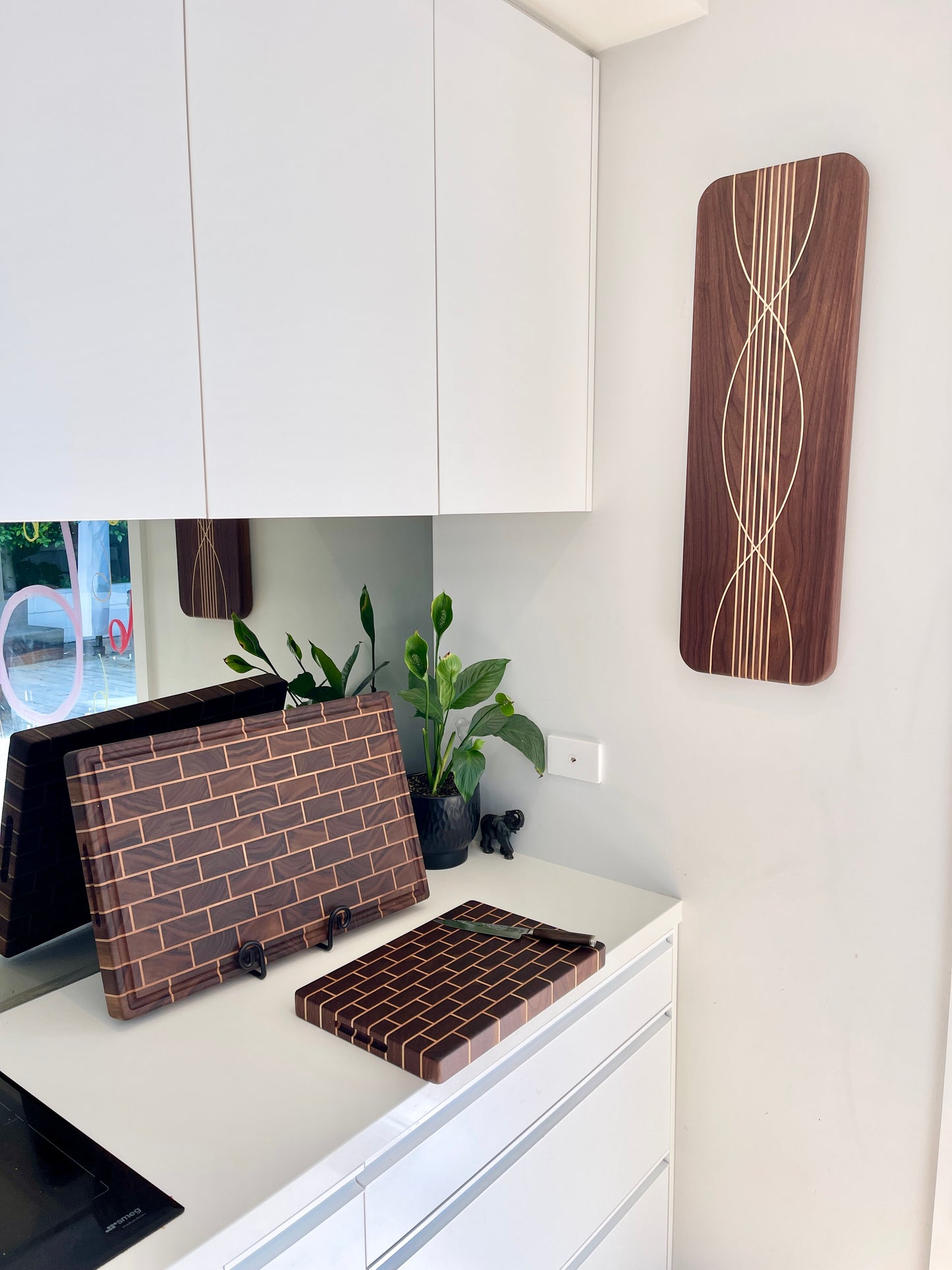 Walnut and Maple collection, Butchers, Daily brick + Wall mount Tray
