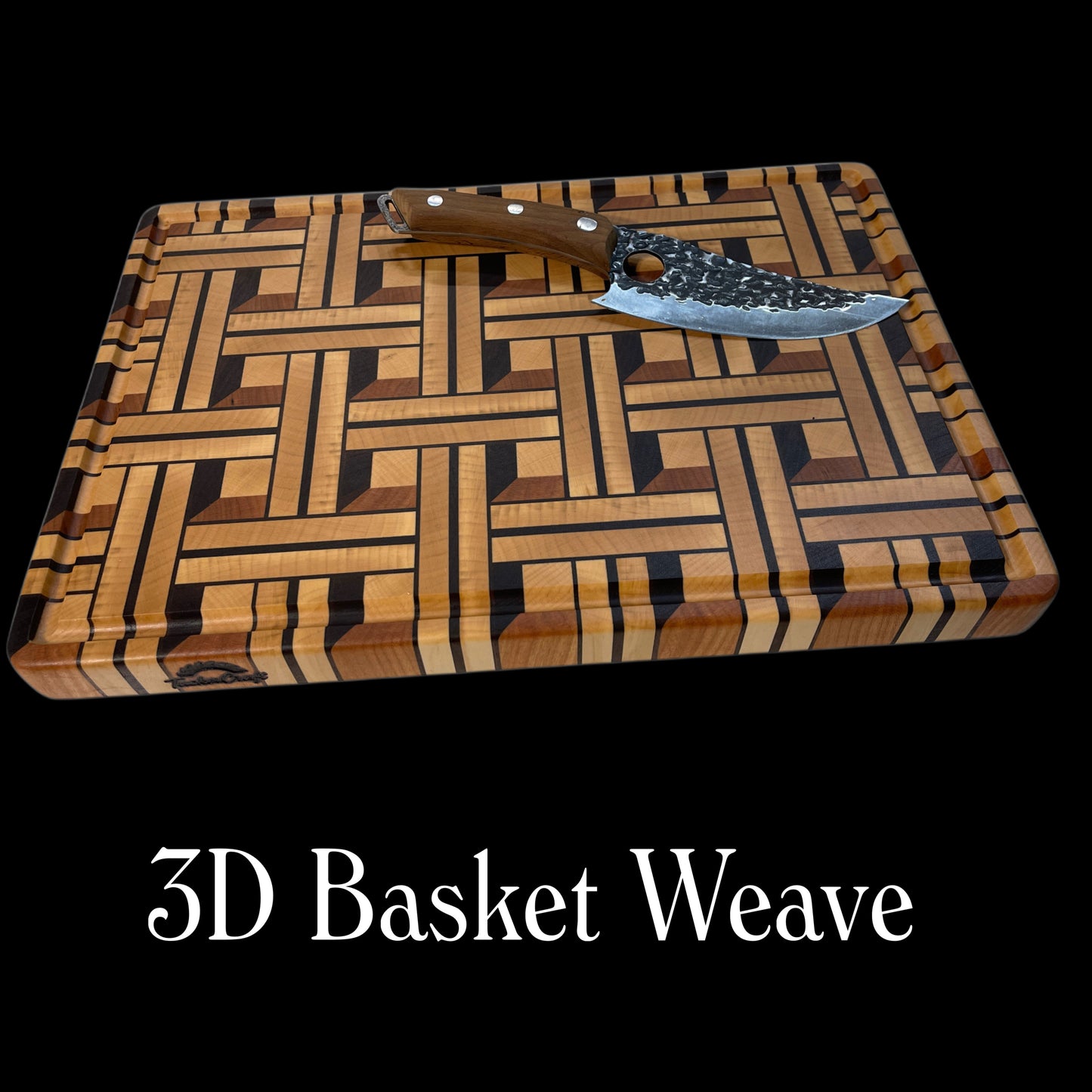 End-Grain Chopping & Serving board -3D Basket Weave
