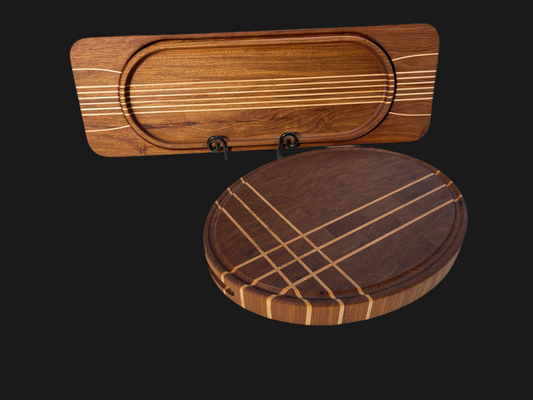 Platter tray with Joey plus Oval chopping board. Rosewood &Maple
