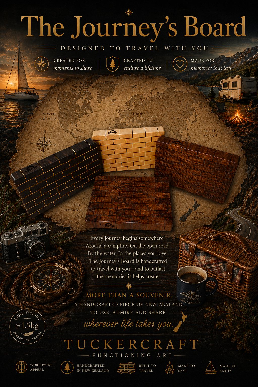 The Journey’s Board Premium End-Grain Chopping Board.