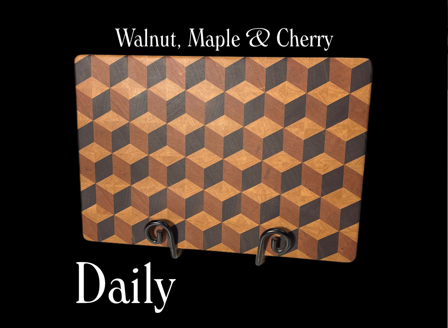 3D cube designer chopping board, made from premium hardwoods Walnut, Maple & Cherry, designed for everyday use & uplift kitchen design and make perfect Gift ideas for weddings, housewarmings, corporate and special gifts.