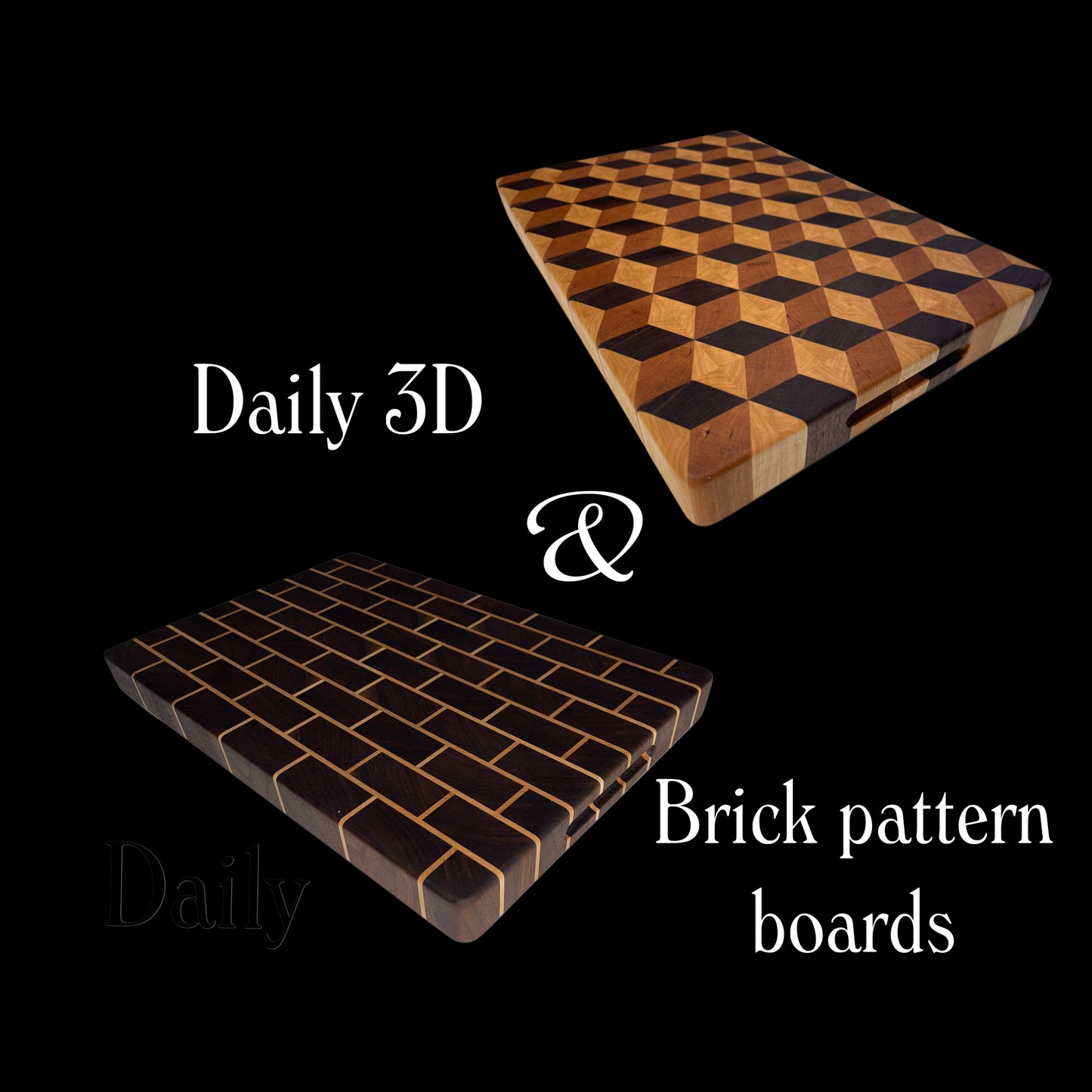 These boards available in both 3D and Brick patterns. Board consistent with using premium timbers- Walnut , Maple and Rimu. They are light and make perfect wedding, Housewarming, corporate and special gifts
