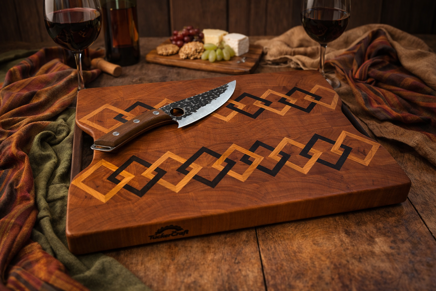 luxury designer Wooden cutting board for Entertaining at home or traveling. Crafted for moments that matter.