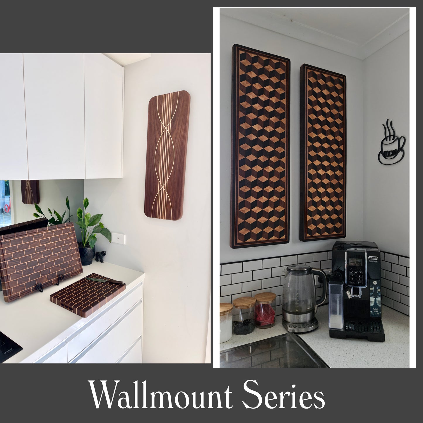Charcuterie & Serving Board - Magnetic Wall-Mount Set