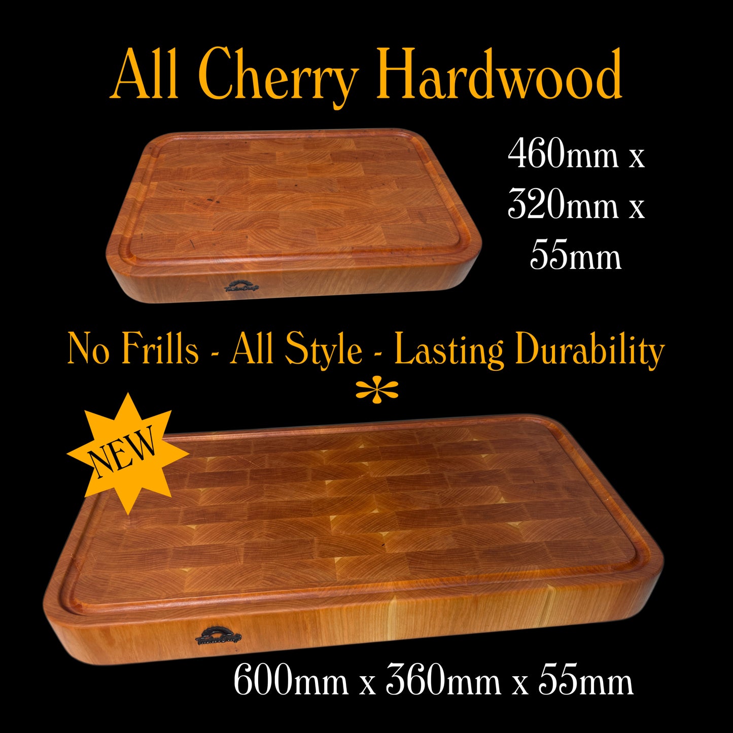 End-Grain Chopping Board- Full Cherry Premium Handmade Butcher Block