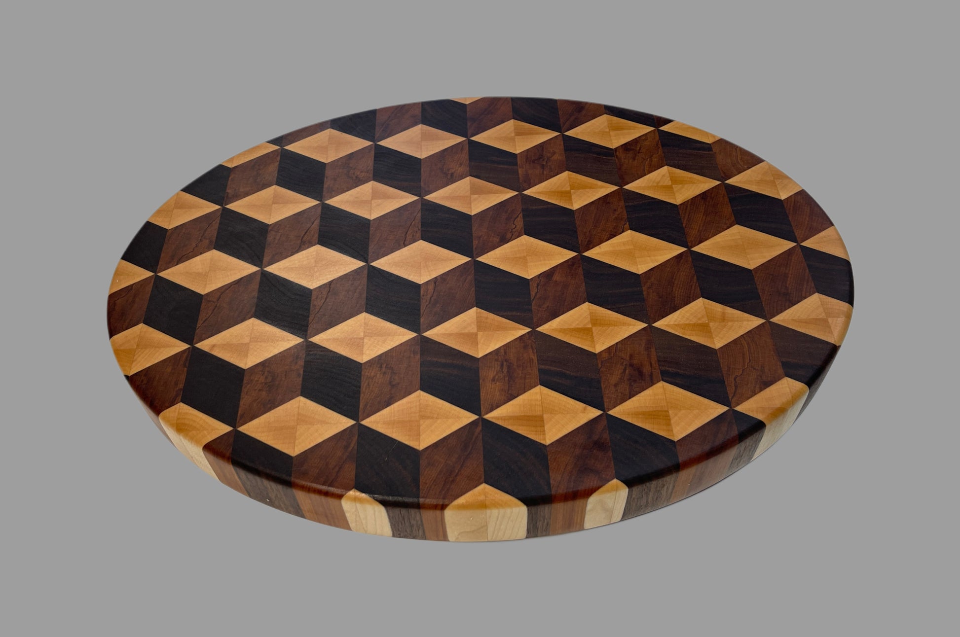 Dual purpose oval wooden chopping and charcuterie board , Walnut maple & Rimu hardwoods handcrafted by Tuckercraft NZ
